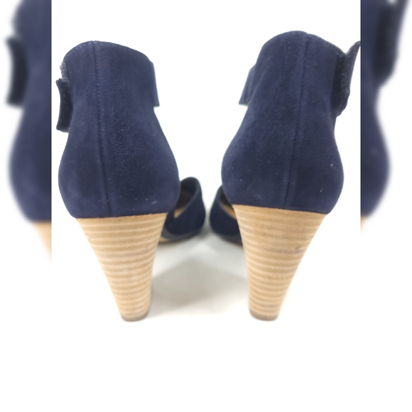 Paul Green Navy Ankle Strap Heels 5 - Picture 7 of 8